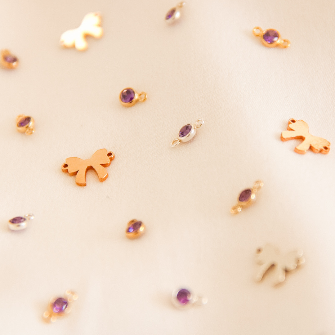 birthstone sets, charm connectors, birthstones connectors, birthstone charms