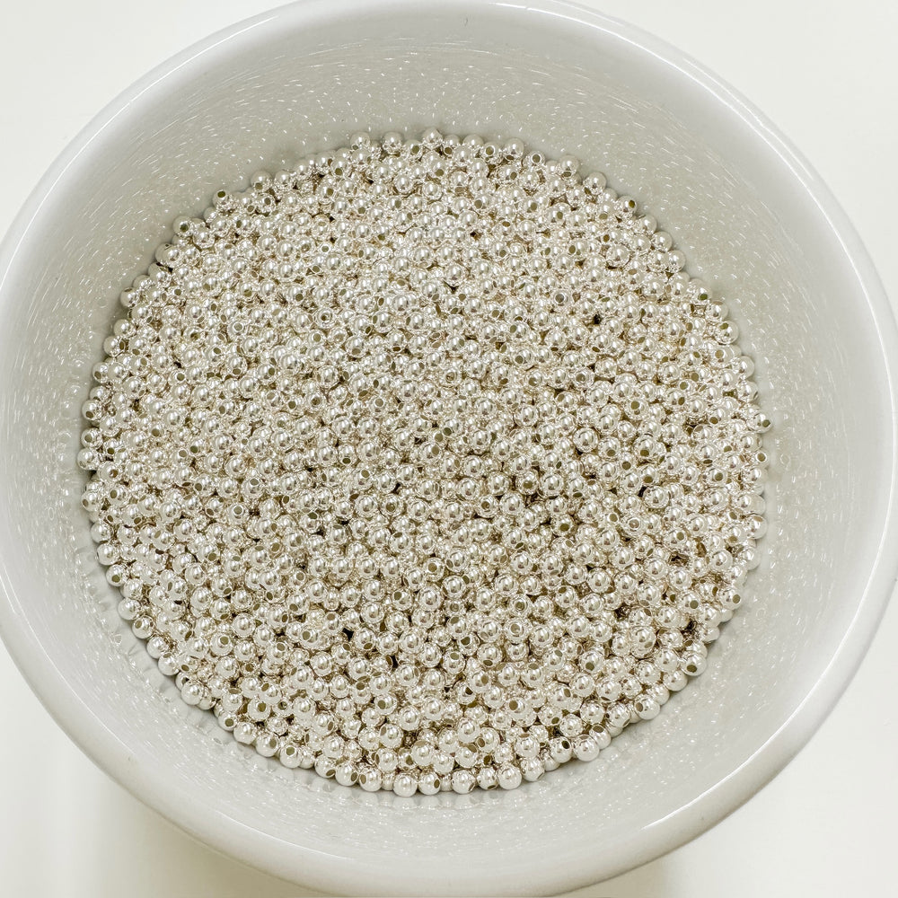 3mm round sterling silver beads / wholesale sterling silver beads / round sterling silver beads