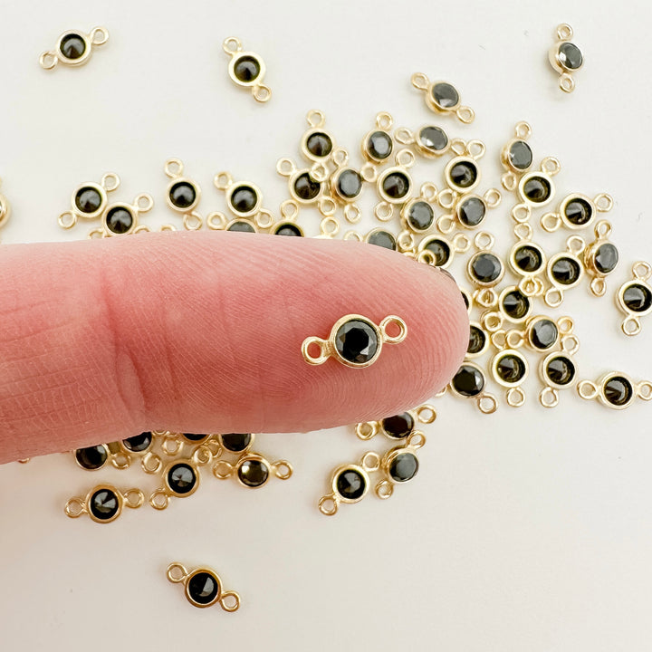 3mm connectors / 3mm black connectors / 3mm birthstone connectors / 3mm black cz connectors / permanent jewelry connectors / wholesale connectors