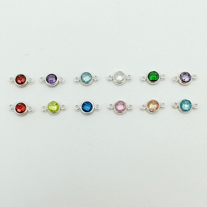 4mm Double-Sided CZ Birthstone Connectors