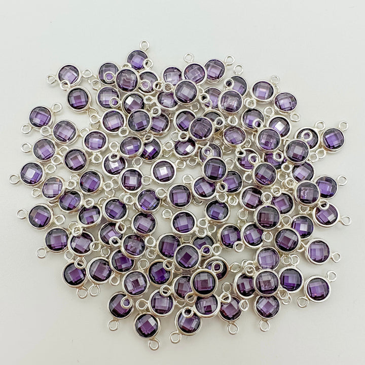 4mm Double-Sided CZ Birthstone Connectors - 1 set 12 (each month Jan-Dec)