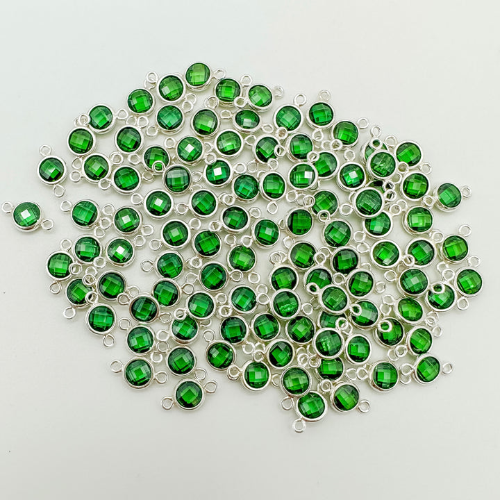 4mm Double-Sided CZ Birthstone Connectors