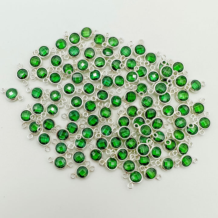 4mm Double-Sided CZ Birthstone Connectors - 1 set 12 (each month Jan-Dec)