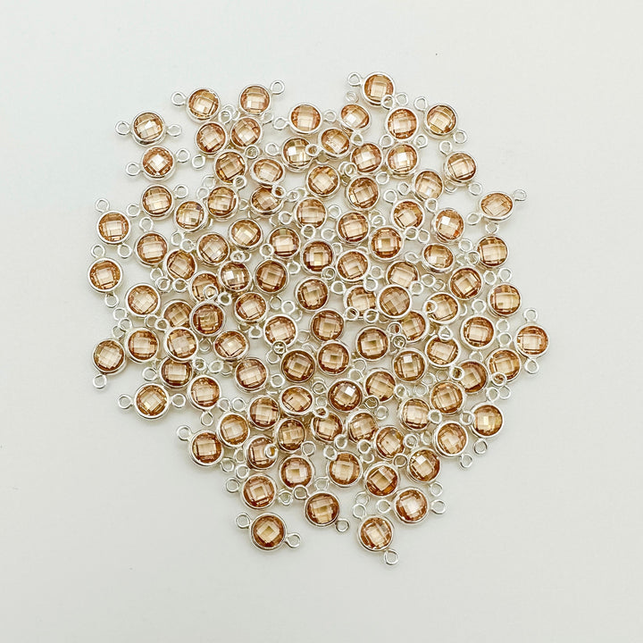 4mm Double-Sided CZ Birthstone Connectors - 1 set 12 (each month Jan-Dec)