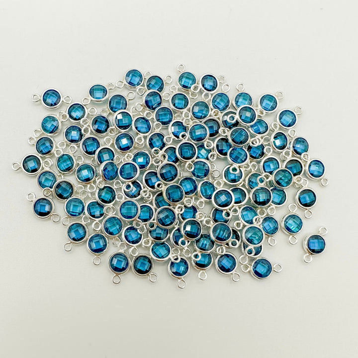 4mm Double-Sided CZ Birthstone Connectors - 1 set 12 (each month Jan-Dec)