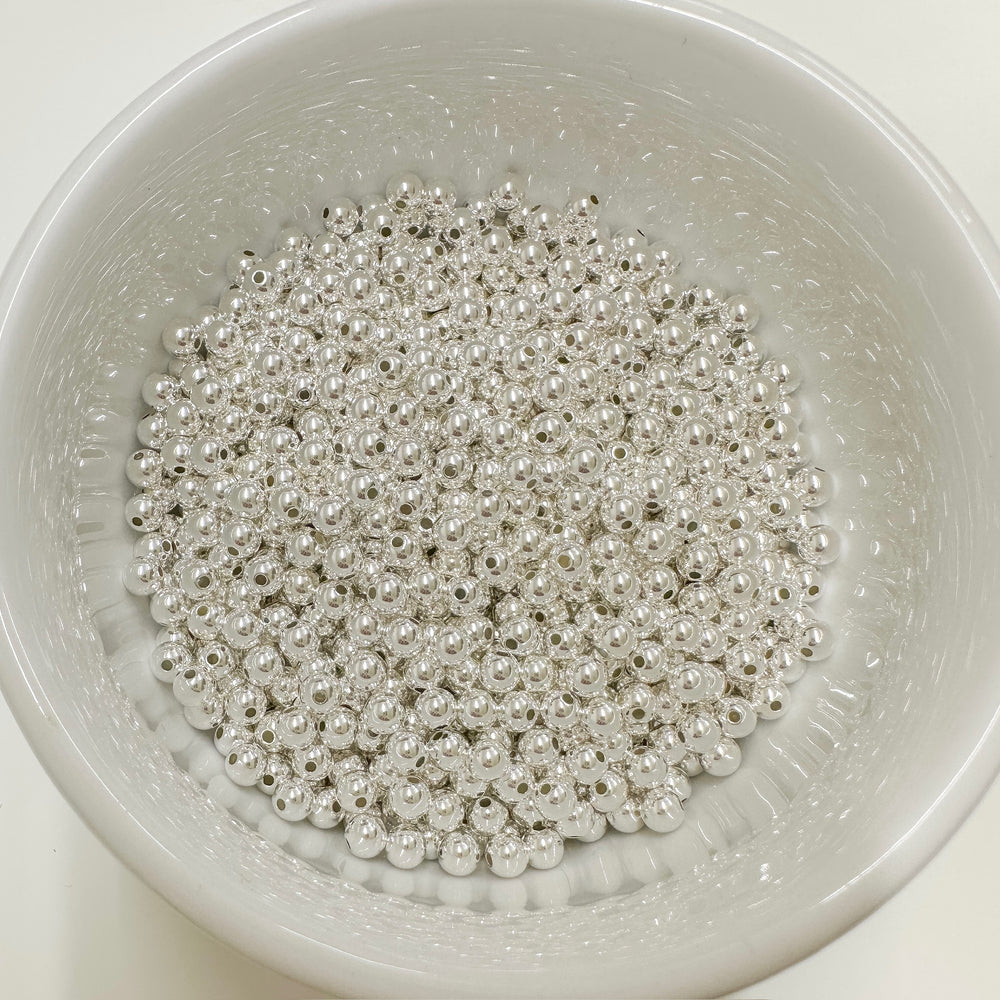 5mm round sterling silver beads / wholesale sterling silver beads / round sterling silver beads