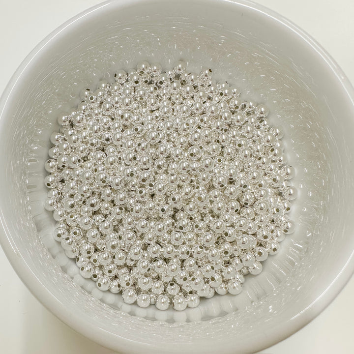 5mm round sterling silver beads / wholesale sterling silver beads / round sterling silver beads