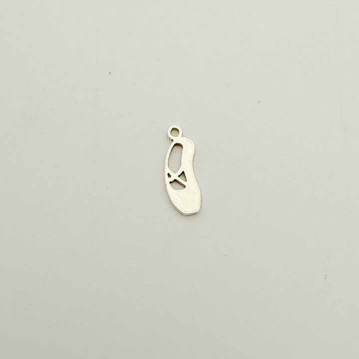 ballet slipper charm, gold-filled charm, sterling silver charm, permanent jewelry, charm bar, wholesale charms, essbe jewelry supply,