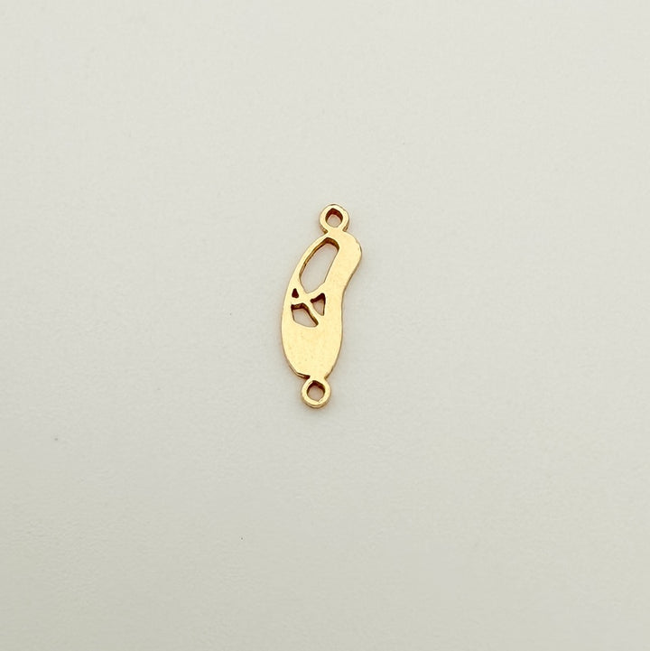 ballet slipper connector, gold-filled connector, sterling silver connector, permanent jewelry, charm bar, wholesale charms, essbe jewelry supply,