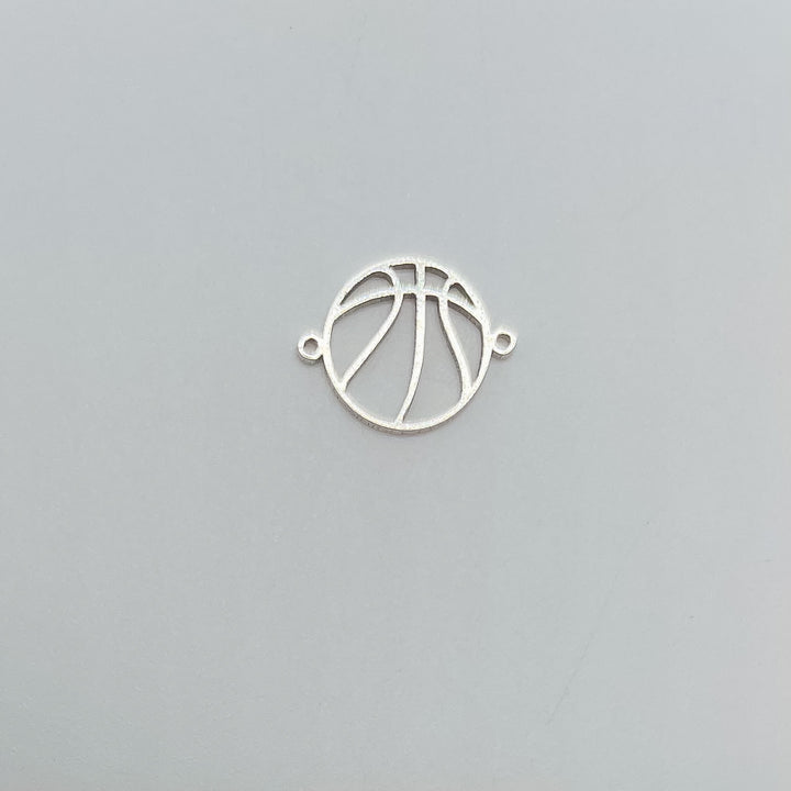 basketball charm, basketball connector, gold filled basketball charm, sterling silver basketball charm, permanent jewelry supplies, permanent jewelry charms