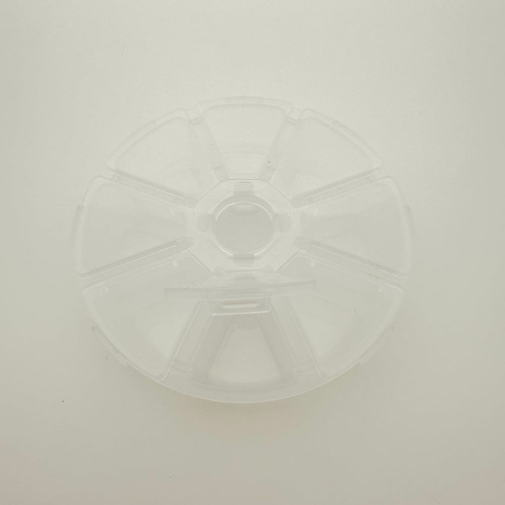 clear container, jewelry organizer, circle container, findings holders, organizer, jump ring container