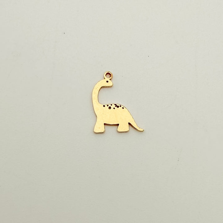 dinosaur charm, gold-filled charm, sterling silver charm, permanent jewelry, charm bar, wholesale charms, essbe jewelry supply,