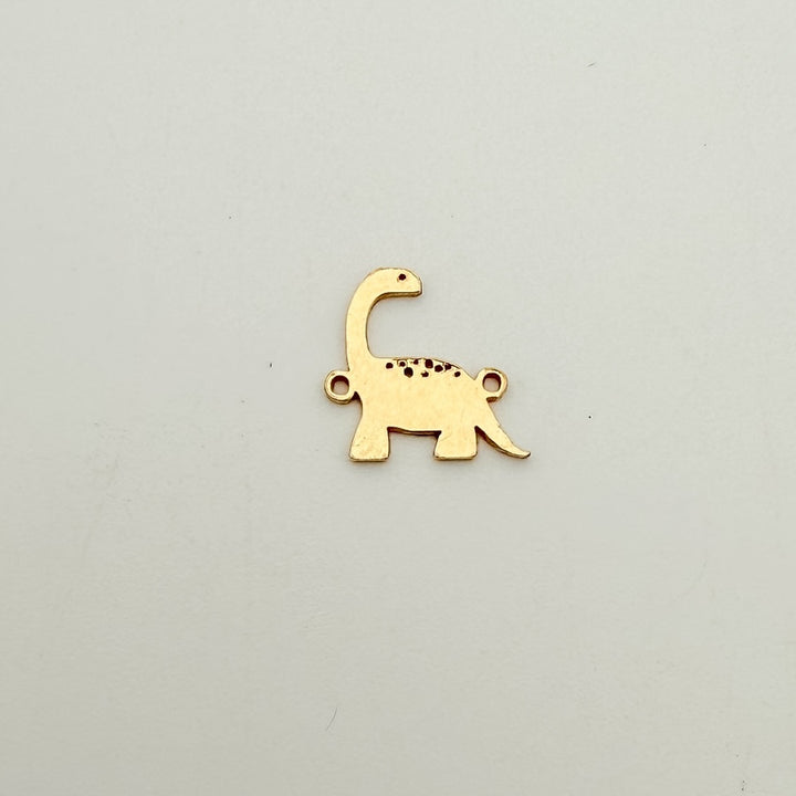 dinosaur connector, gold-filled connector, sterling silver connector, permanent jewelry, charm bar, wholesale connectors, essbe jewelry supply,