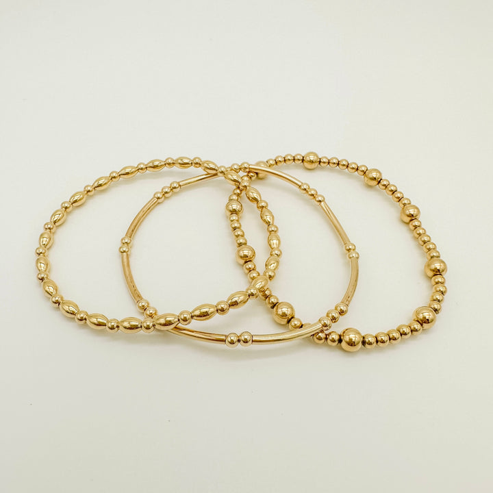 gold filled bracelet / stacking bracelet / gold-filled beaded bracelet / permanent bracelet / beaded bracelet