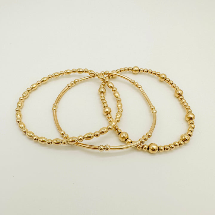 gold filled bracelet / stacking bracelet / gold-filled beaded bracelet / permanent bracelet / beaded bracelet