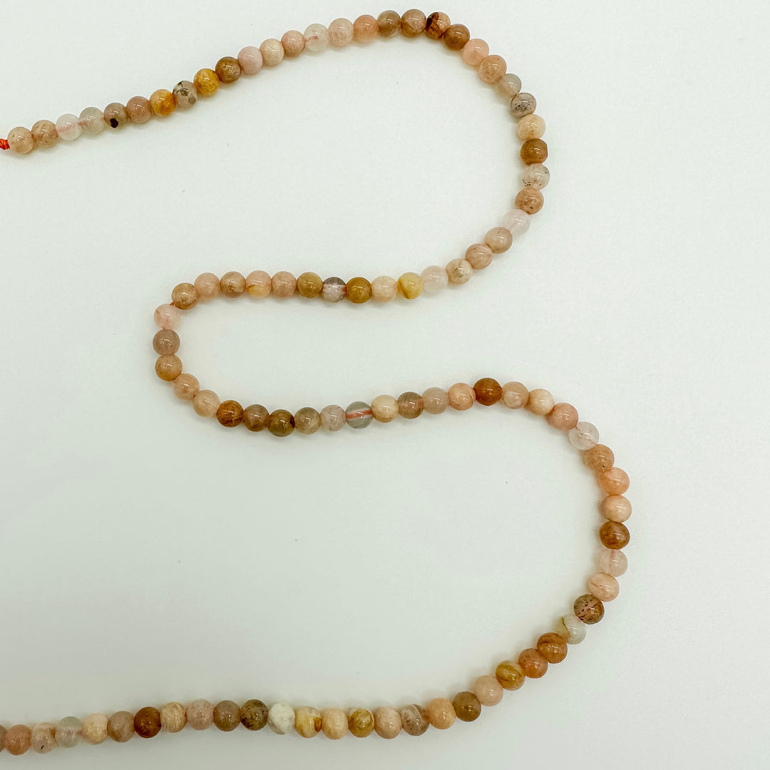 Natural Multi-Moonstone Round Beads 4mm for jewelry making, beaded bracelets, jewelry supplies