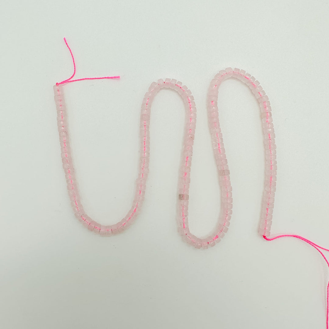 Natural Rose Quartz Beads Heishi Shape 4.5mm bead strands for jewelry making, beaded bracelets, jewelry supplies