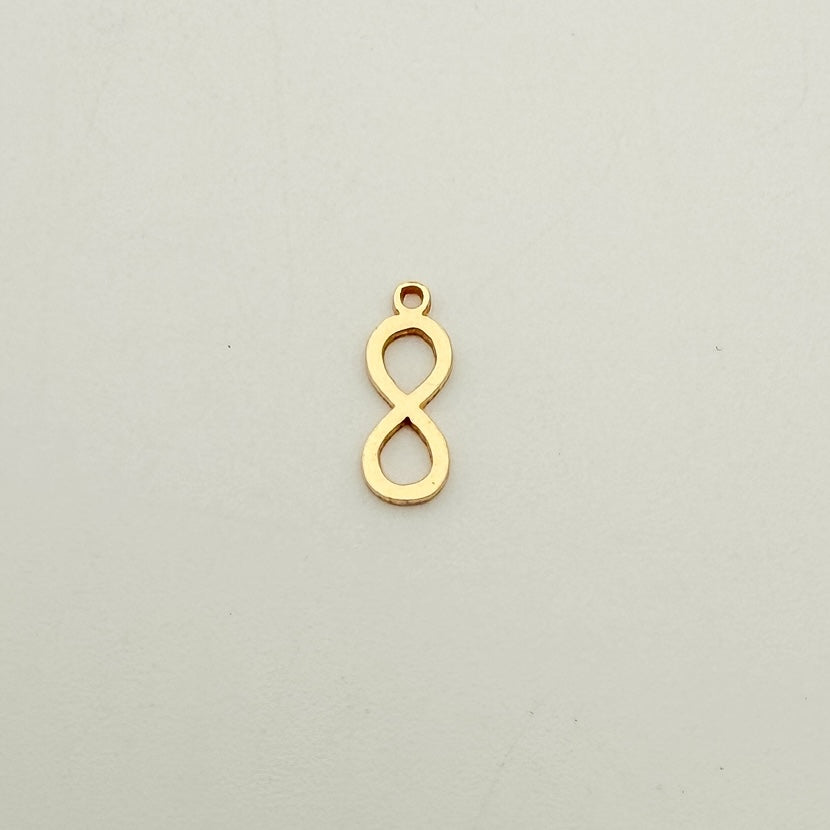 infinity sign charm, gold-filled charm, sterling silver charm, permanent jewelry, charm bar, wholesale charms, essbe jewelry supply,