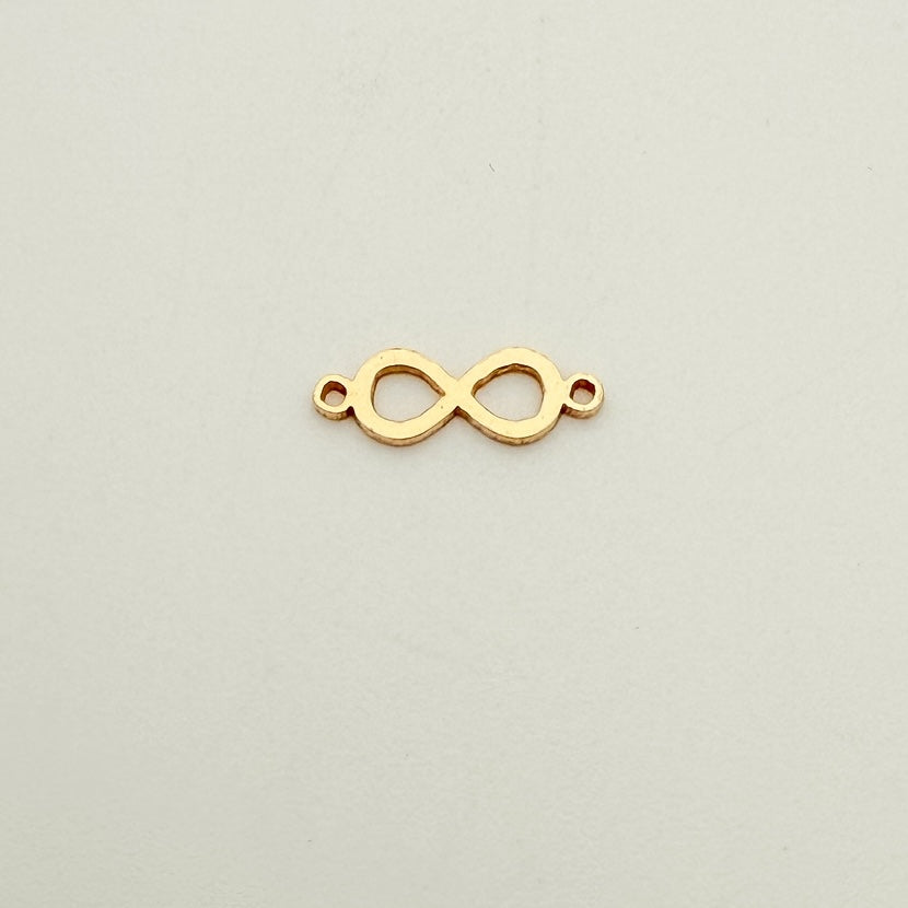 infinity sign connector, gold-filled connector, sterling silver connector, permanent jewelry, charm bar, wholesale charms, essbe jewelry supply,