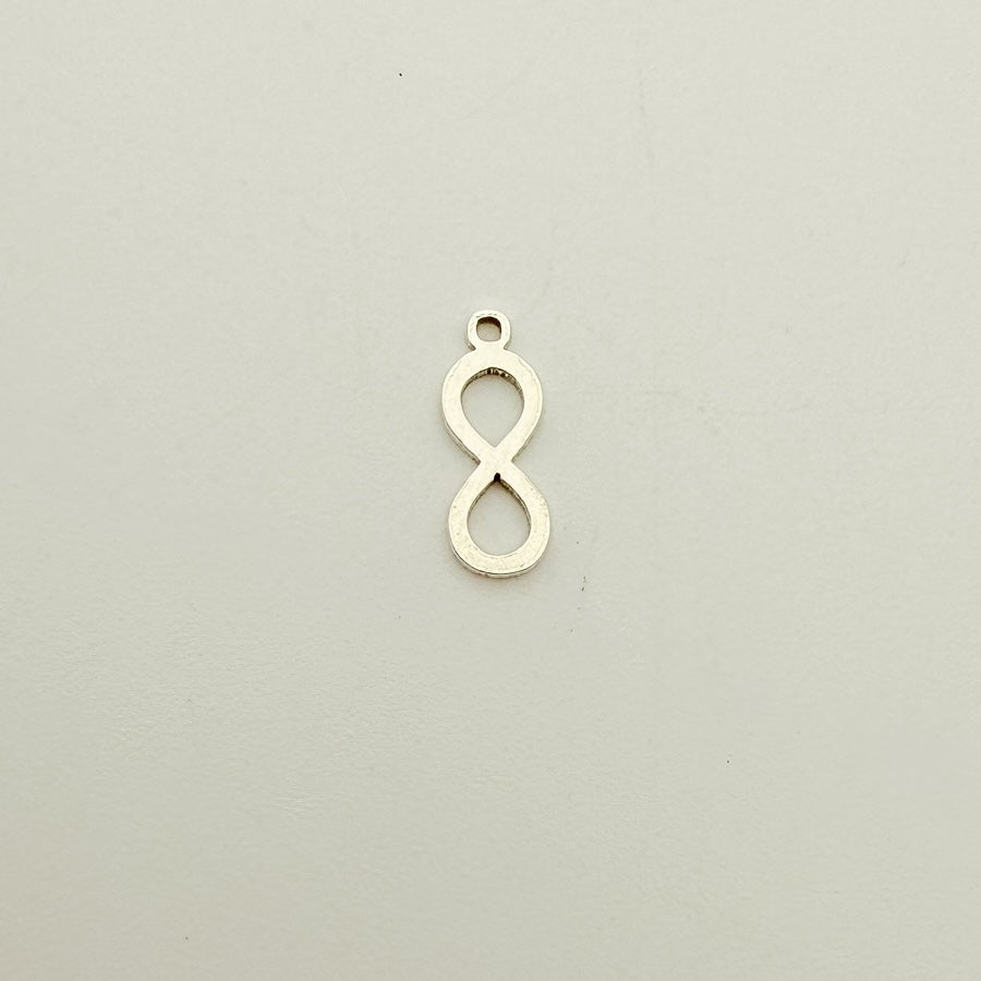 infinity sign charm, gold-filled charm, sterling silver charm, permanent jewelry, charm bar, wholesale charms, essbe jewelry supply,