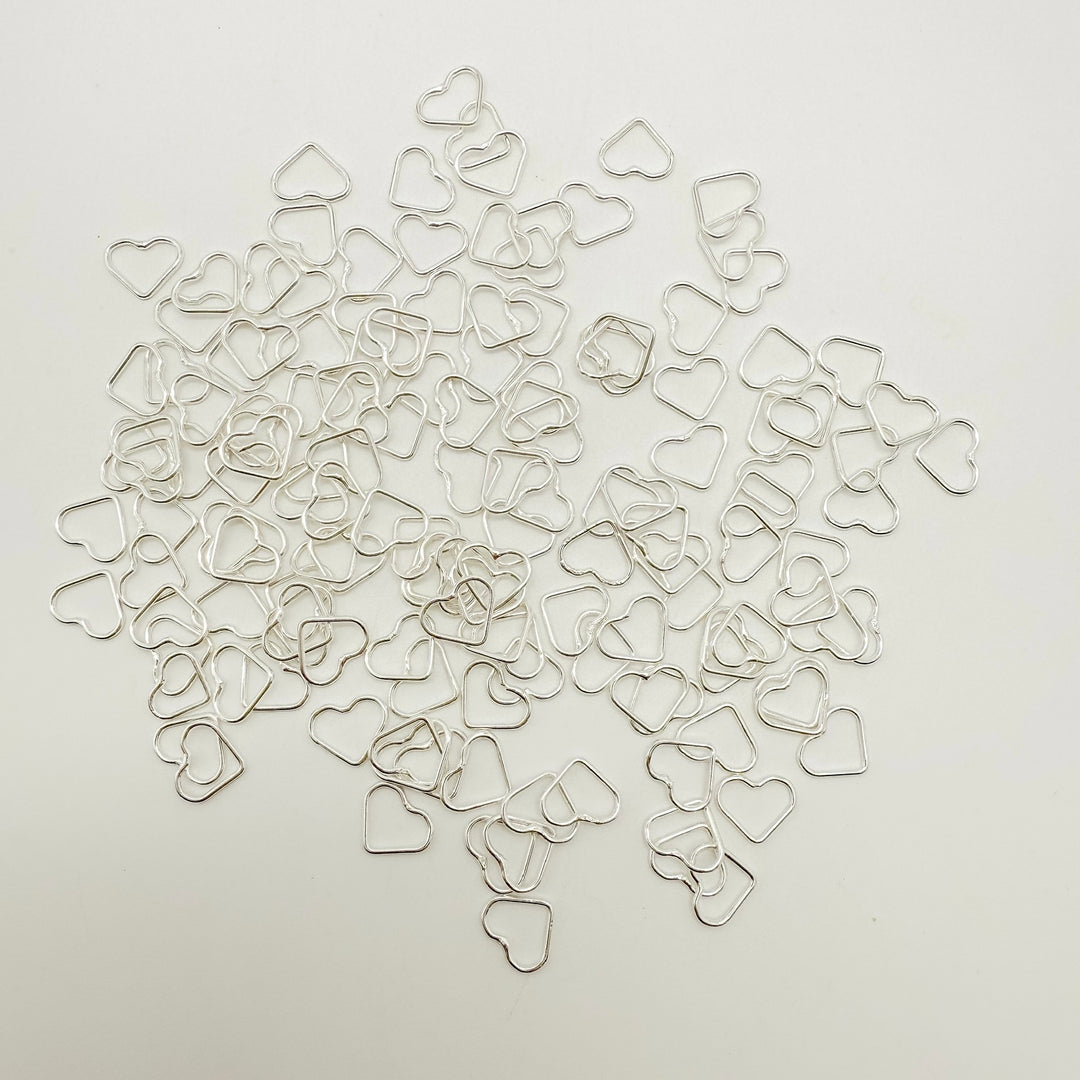 mini heart connectors, permanent jewelry supplies, jewelry supplies, sterling silver connectors
