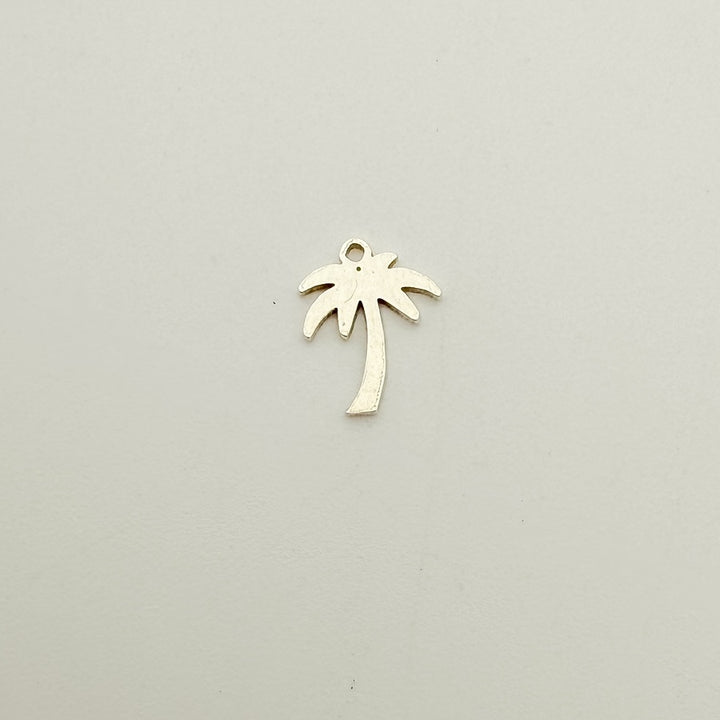palm tree charm, gold-filled charm, sterling silver charm, permanent jewelry, charm bar, wholesale charms, essbe jewelry supply,