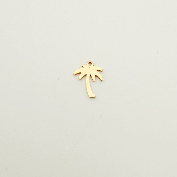 palm tree charm, gold-filled charm, sterling silver charm, permanent jewelry, charm bar, wholesale charms, essbe jewelry supply,