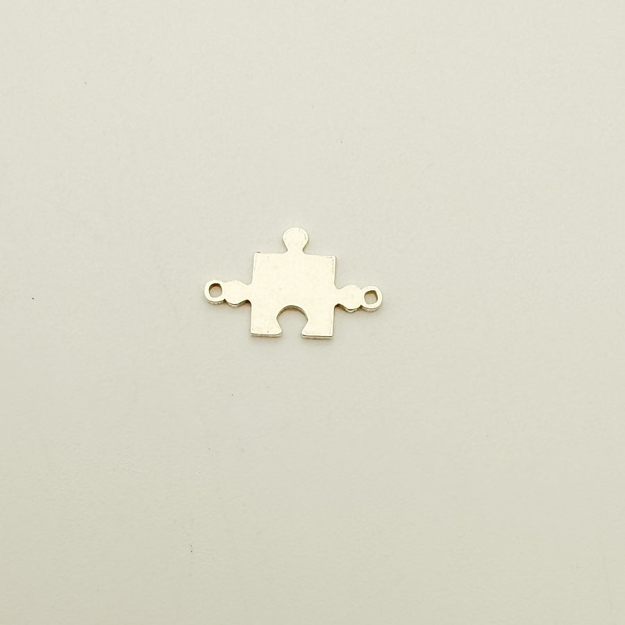 puzzle piece connector, gold-filled connector, sterling silver connector, permanent jewelry, charm bar, wholesale connectors, essbe jewelry supply,