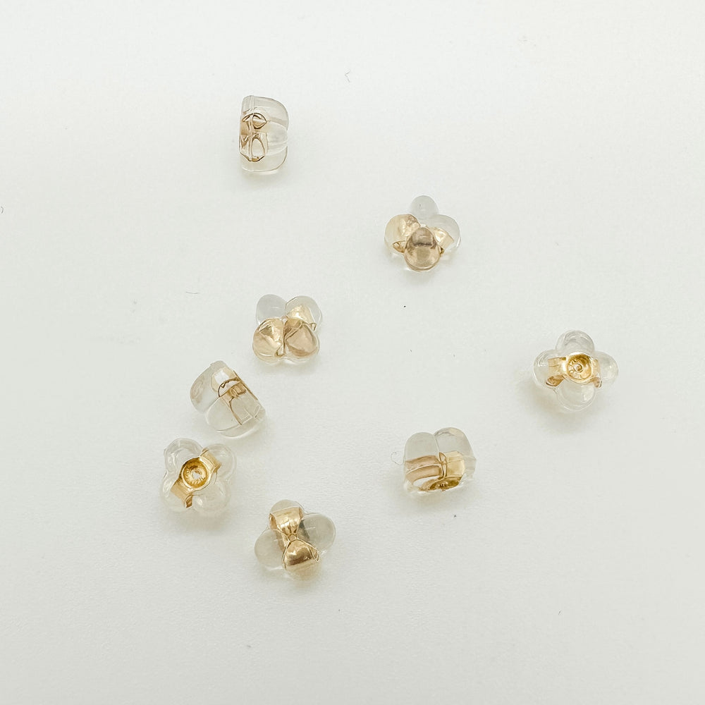 silicone earring backs for jewelry making, gold-filled earring backs for studs