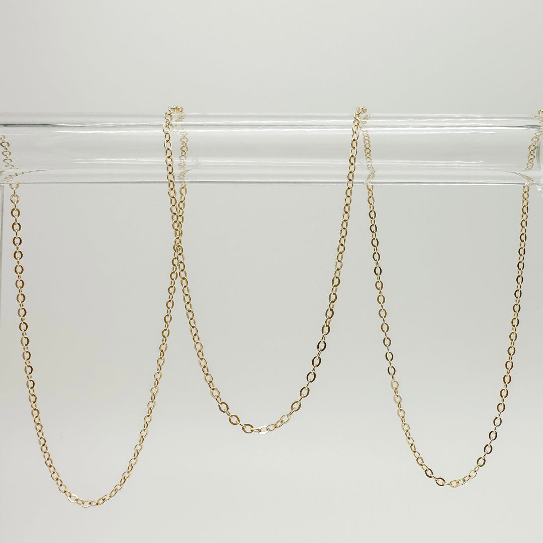 classic cable chain, gold filled cable chain, gold filled chain, permanent jewelry supplies, gold filled chain