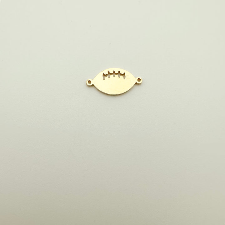 football charm, football connector, gold filled football charm, sterling silver football charm, permanent jewelry supplies, permanent jewelry charms