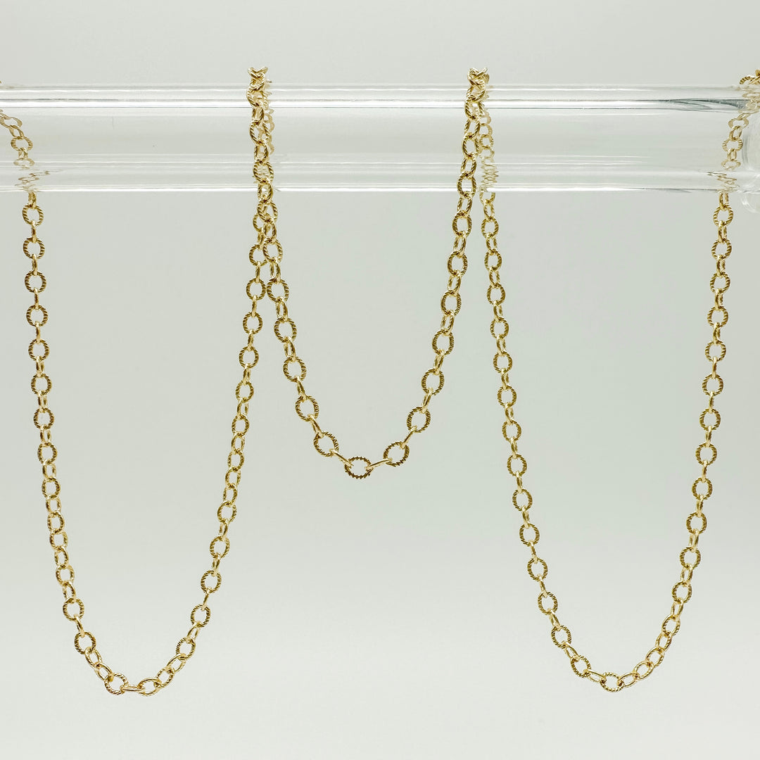 textured cable chain / gold-filled chain by the foot / wholesale chain / permanent jewelry supplies / gold-filled cable chain