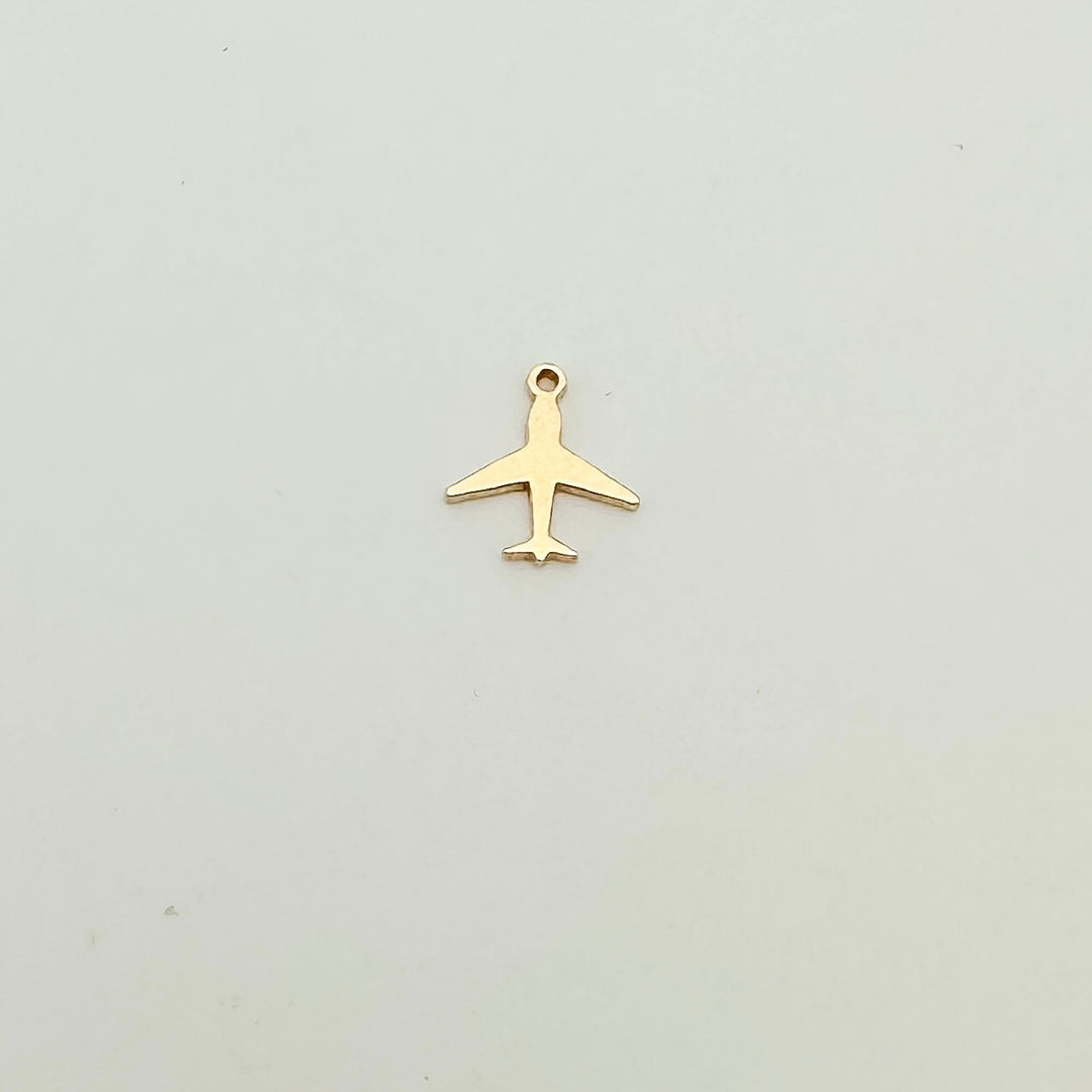 gold filled airplane connector, gold filled connectors, permanent jewelry connectors, essbe jewelry supply, permanent jewelry supplier, airplane charm, airplane connector, sterling silver airplane charm