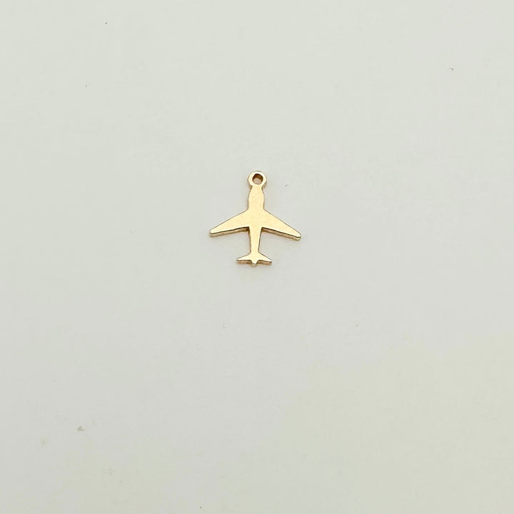 gold filled airplane connector, gold filled connectors, permanent jewelry connectors, essbe jewelry supply, permanent jewelry supplier, airplane charm, airplane connector, sterling silver airplane charm