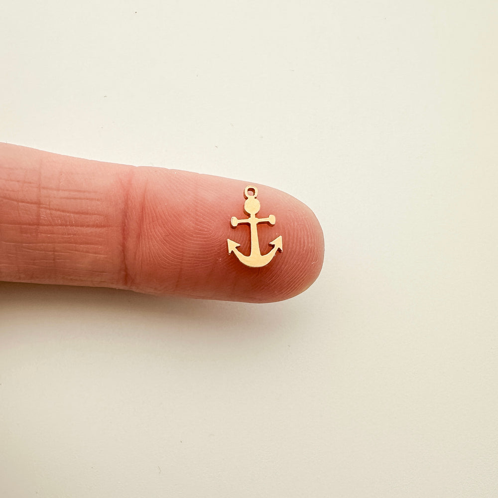 permanent jewelry supplies, essbe, essbe jewelry supply, charm, jewelry charms, gold filled necklace charm, gold filled bracelet charm, wholesale jewelry charms, anchor charm