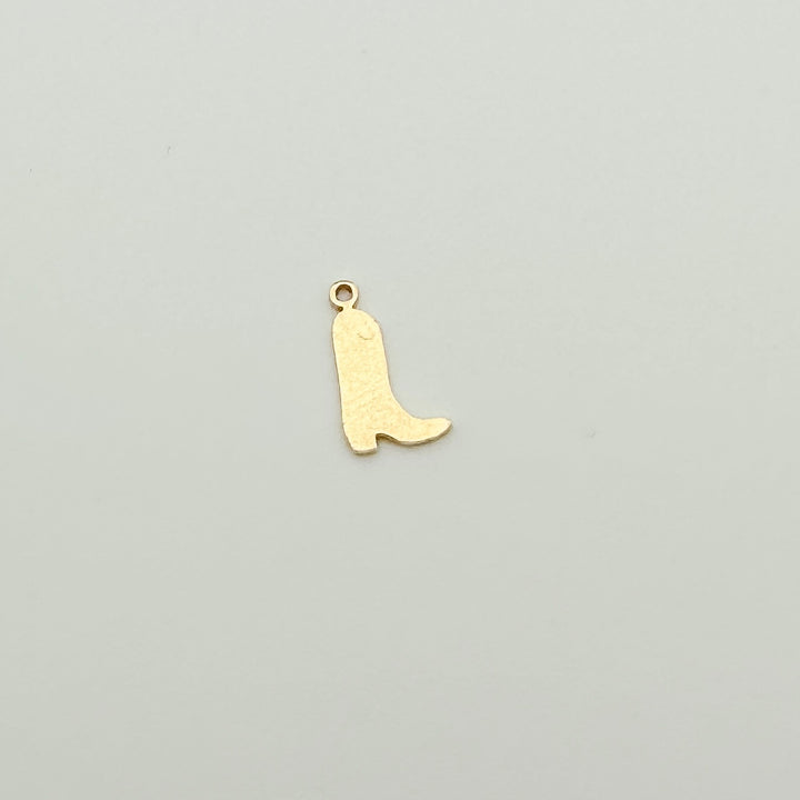 gold filled cowboy boot, cowboy boot connector, permanent jewelry connector, gold filled connector, gold filled charm, wholesale charms, nashville connector, southern connectors, essbe jewelry supply
