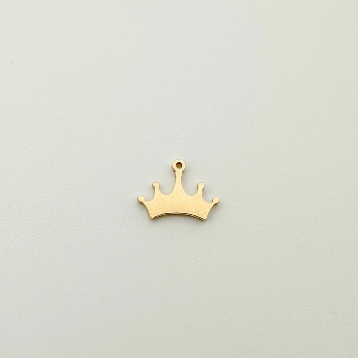 crown charm, gold filled crown charm, jewelry charm, crown necklace charm, crown bracelet charm, gold filled supplies, permanent jewelry supplies, essbe, essbe jewelry supplies