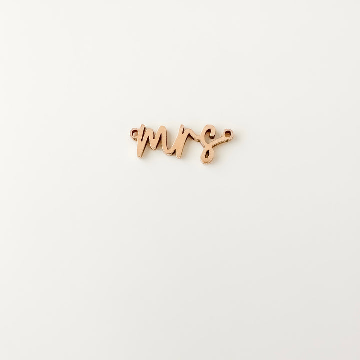 mrs connector, gold filled mrs connector, mrs charm, bridal charm, bridal party connector, bridal gift, essbe, permanent jewelry supplier, gold filled charms
