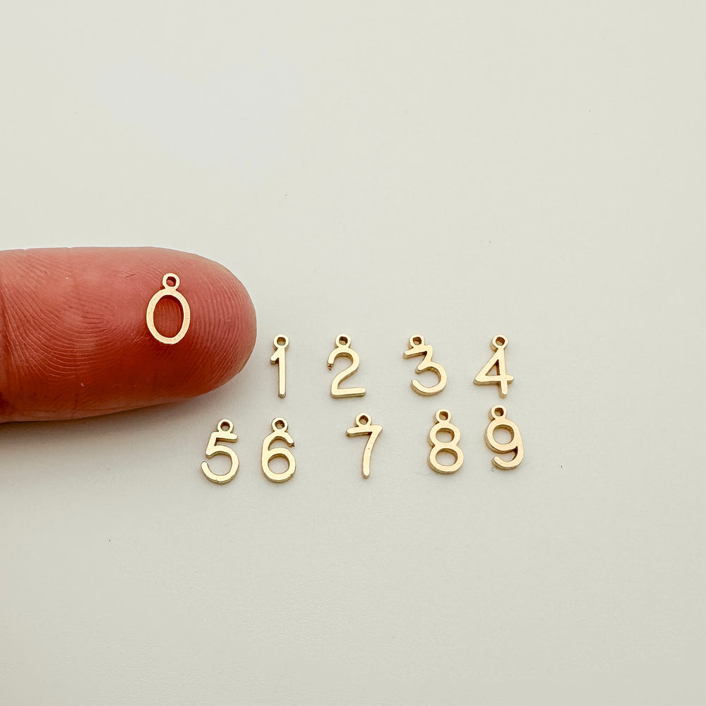 gold filled number charms, gold filled numbers, number charms, permanent jewelry charms, essbe, essbe jewelry supply
