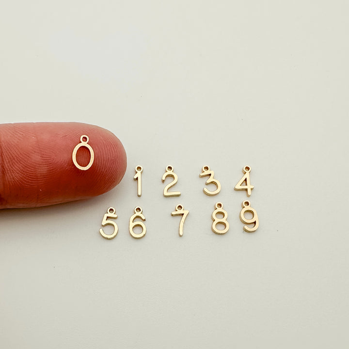 gold filled number charms, gold filled numbers, number charms, permanent jewelry charms, essbe, essbe jewelry supply
