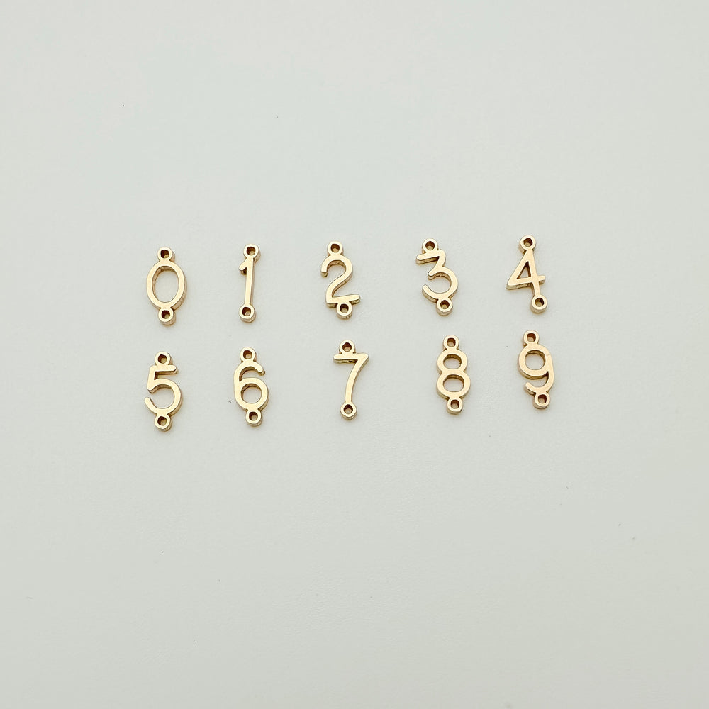 gold filled number charms, gold filled numbers, number charms, permanent jewelry charms, essbe, essbe jewelry supply