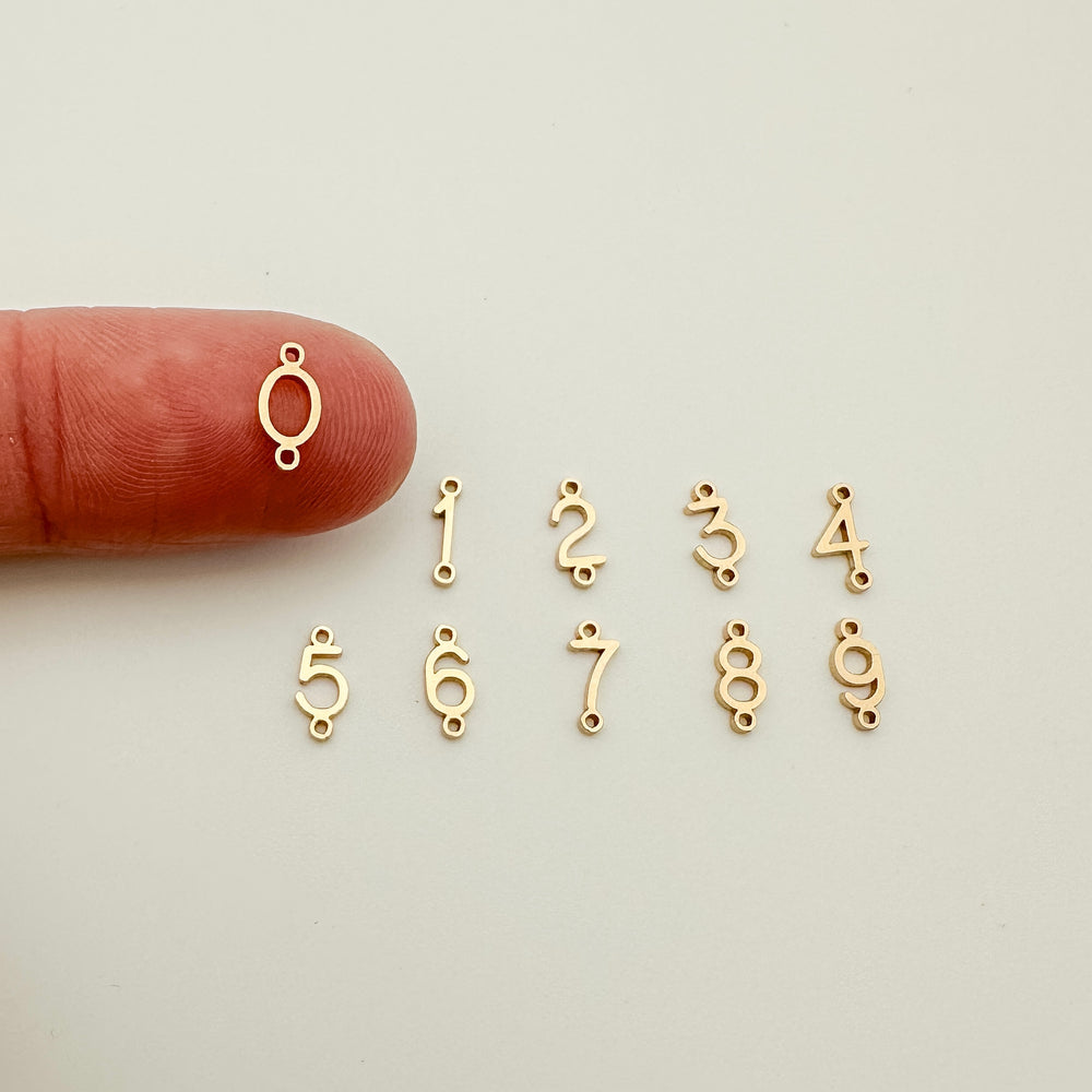 gold filled number charms, gold filled numbers, number charms, permanent jewelry charms, essbe, essbe jewelry supply