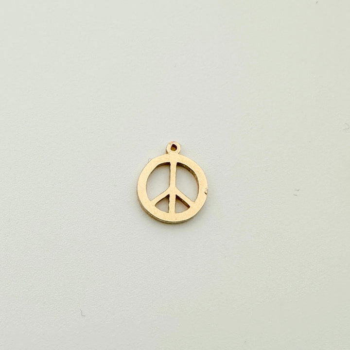 permanent jewelry supplies, essbe, essbe jewelry supply, charm, jewelry charms, gold filled necklace charm, gold filled bracelet charm, wholesale jewelry charms, gold filled peace sign charm