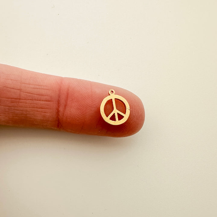 permanent jewelry supplies, essbe, essbe jewelry supply, charm, jewelry charms, gold filled necklace charm, gold filled bracelet charm, wholesale jewelry charms,  gold filled peace sign charm