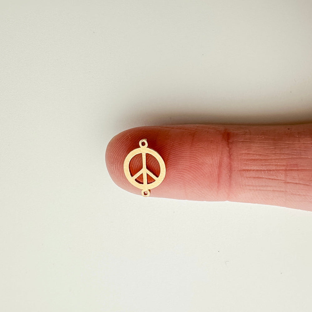 permanent jewelry supplies, essbe, essbe jewelry supply, charm, jewelry charms, gold filled necklace charm, gold filled bracelet charm, wholesale jewelry charms,  gold filled peace sign connector
