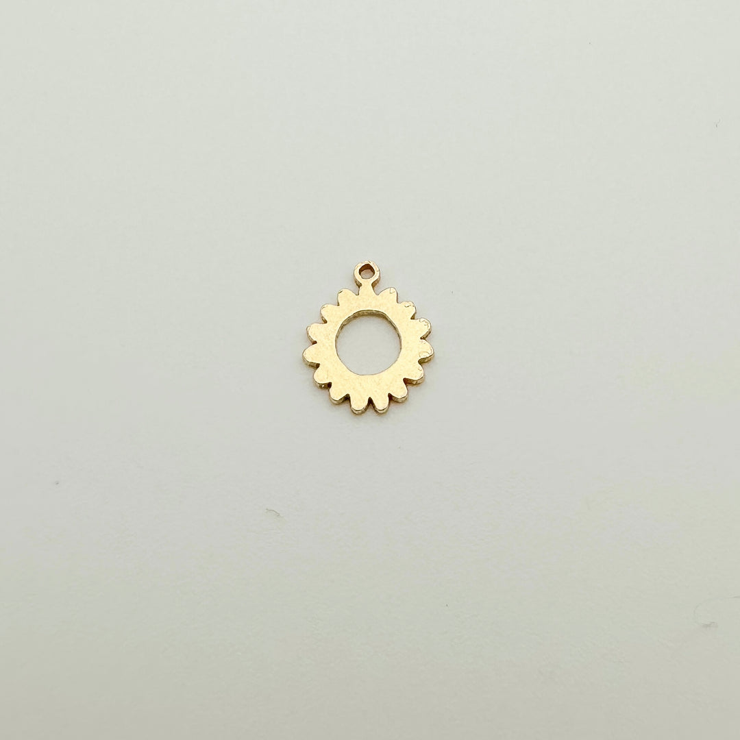sunflower connector, gold filled sunflower connector, nature connector, flower connector, permanent jewelry connectors