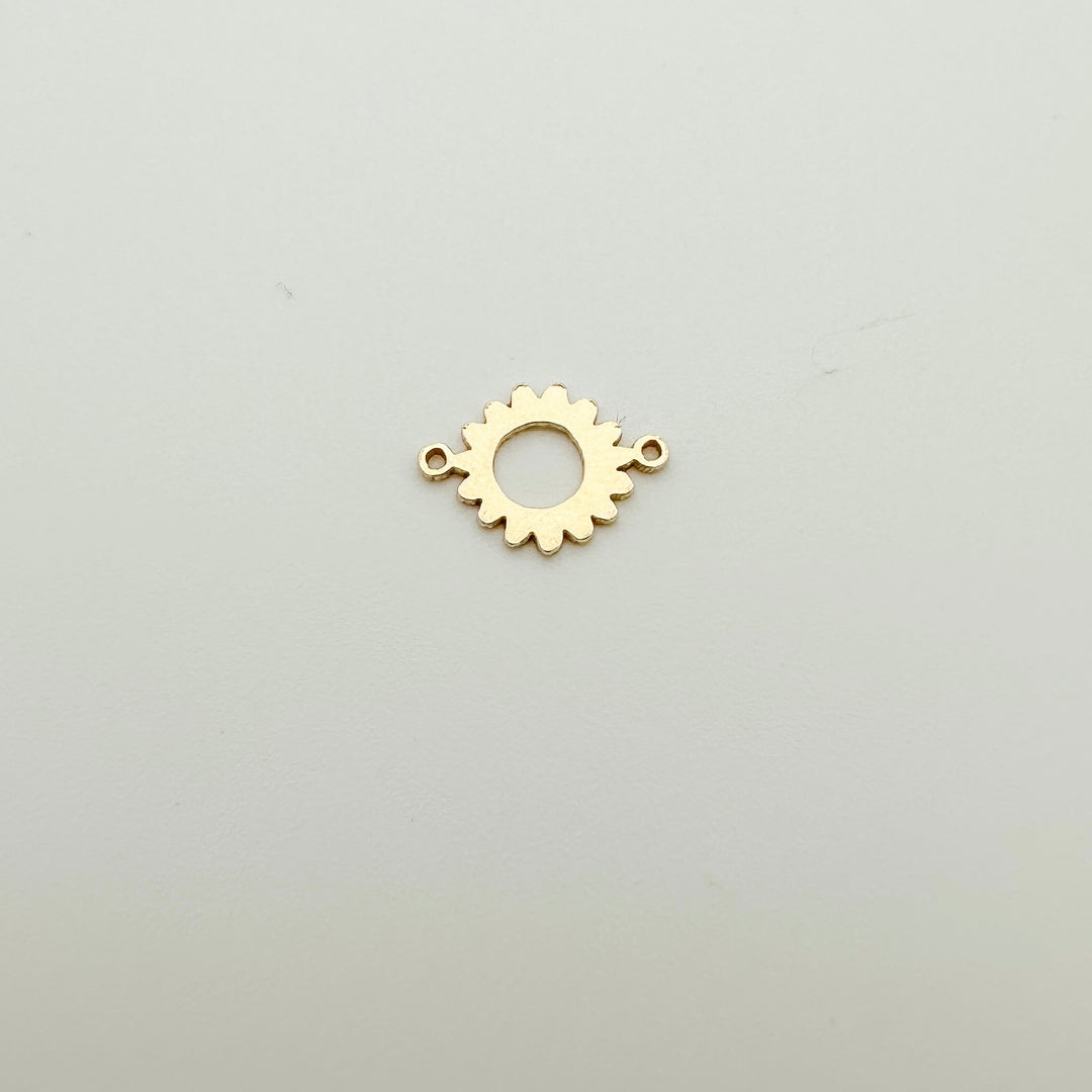 sunflower connector, gold filled sunflower connector, nature connector, flower connector, permanent jewelry connectors
