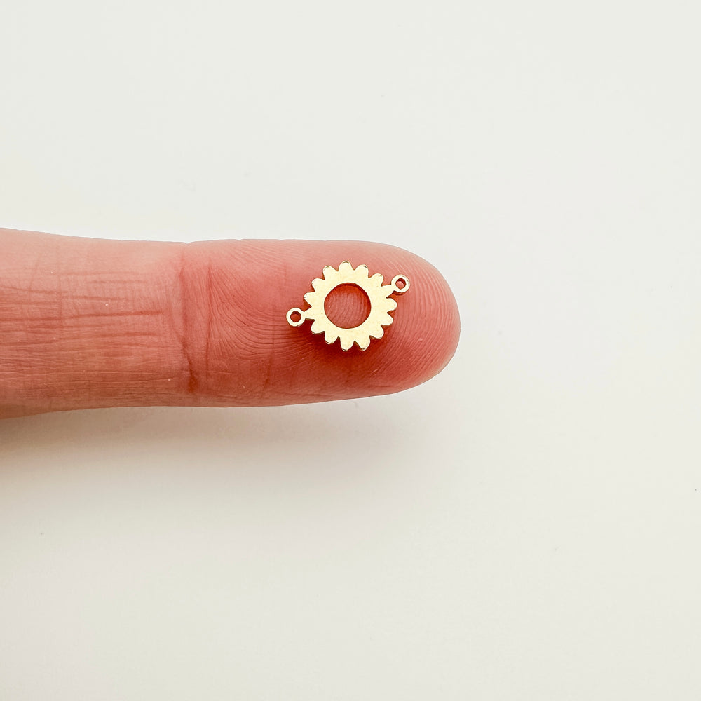sunflower connector, gold filled sunflower connector, nature connector, flower connector, permanent jewelry connectors