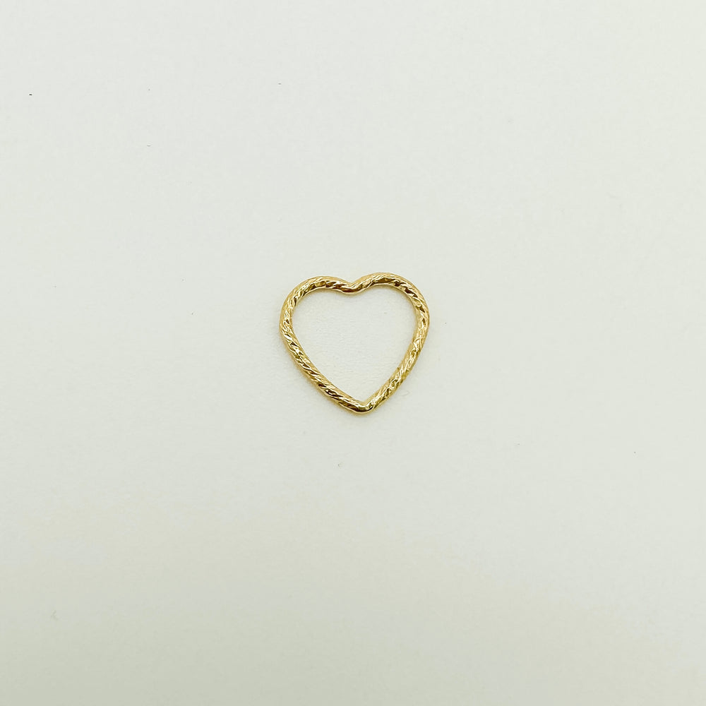 textured heart connector / permanent jewelry supplier / permanent jewelry supplies / gold filled connector / permanent jewelry connector / gold filled heart charm / heart connector