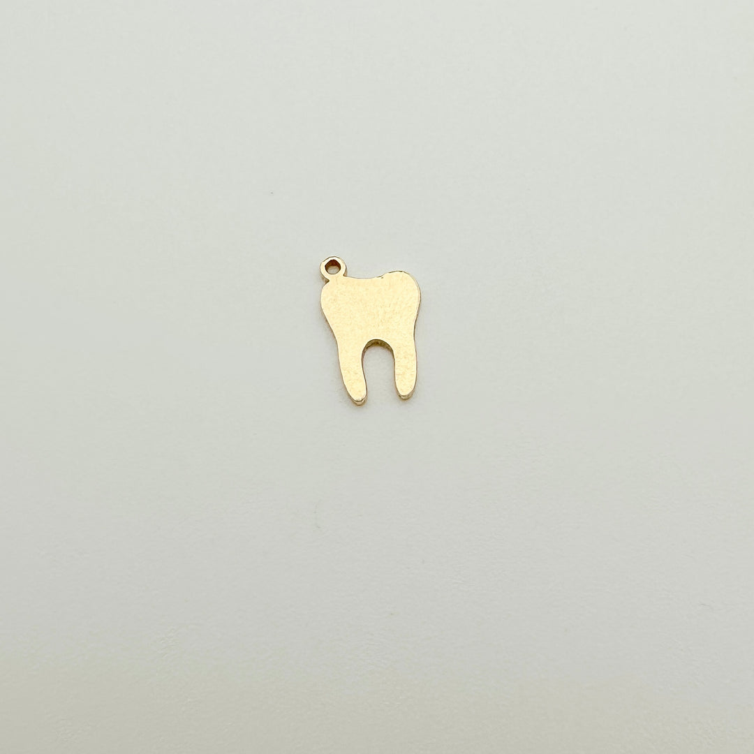 tooth charm, tooth connector, gold filled tooth charm, sterling silver tooth charm, permanent jewelry supplies, permanent jewelry charms